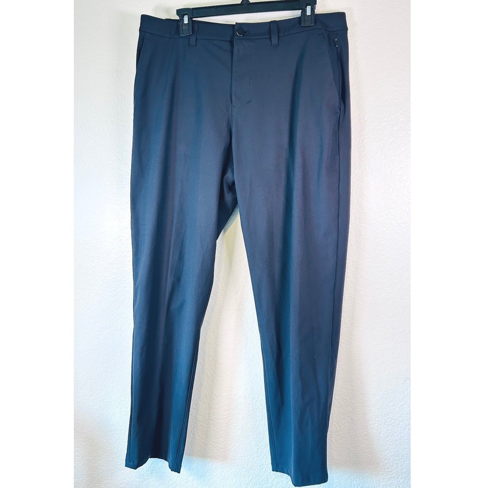 Lululemon Commission Pant Slim Black Travel Minimalist Warpstreme Trousers SZ 34